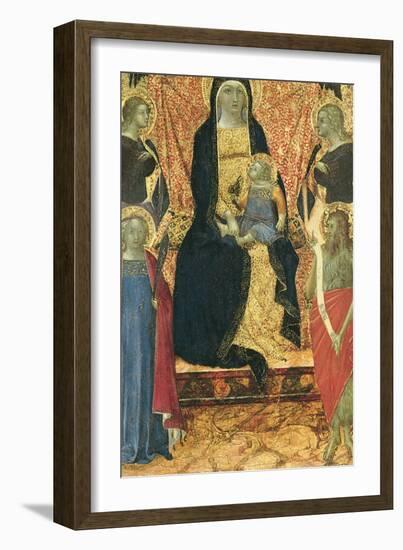 The Virgin and Child Enthroned Between Four Angels and Saints-Bartolomeo Bulgarini-Framed Giclee Print