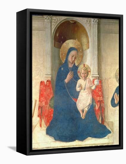 The Virgin and Child Enthroned, Detail of the Madonna Delle Ombre, 1450-Fra Angelico-Framed Stretched Canvas