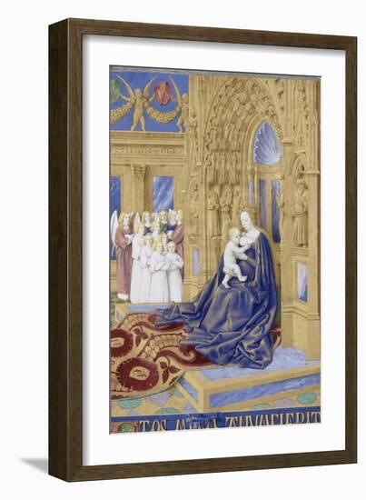 The Virgin and Child Enthroned (Hours of Étienne Chevalie)-Jean Fouquet-Framed Giclee Print