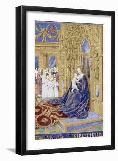 The Virgin and Child Enthroned (Hours of Étienne Chevalie)-Jean Fouquet-Framed Giclee Print