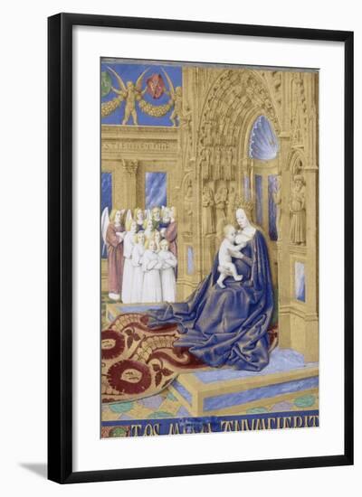 The Virgin and Child Enthroned (Hours of Étienne Chevalie)-Jean Fouquet-Framed Giclee Print