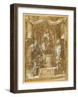 The Virgin and Child Enthroned under a Canopy, with Sts Roch and Sebastian-Federico Barocci-Framed Giclee Print