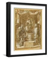 The Virgin and Child Enthroned under a Canopy, with Sts Roch and Sebastian-Federico Barocci-Framed Giclee Print