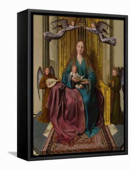 The Virgin and Child Enthroned, with Four Angels, C. 1495-Quentin Massys-Framed Stretched Canvas