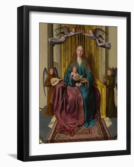 The Virgin and Child Enthroned, with Four Angels, C. 1495-Quentin Massys-Framed Giclee Print