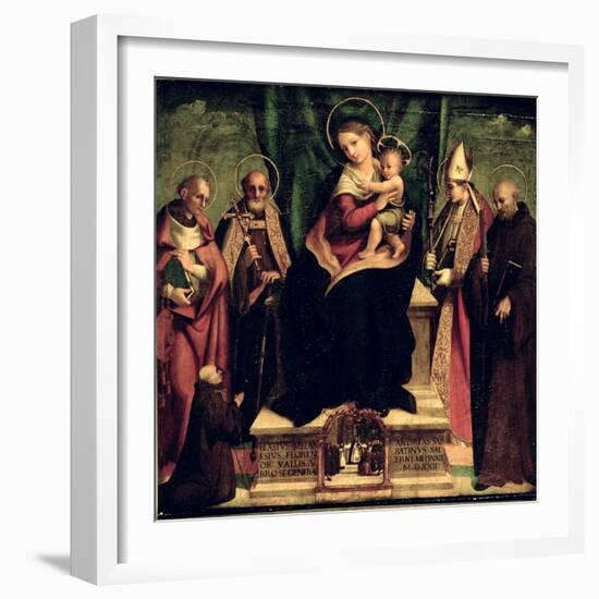 The Virgin and Child Enthroned with Saints-Andrea Sabatini-Framed Giclee Print