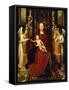 The Virgin and Child Enthroned with Two Angels-Hans Memling-Framed Stretched Canvas