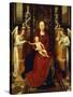 The Virgin and Child Enthroned with Two Angels-Hans Memling-Stretched Canvas