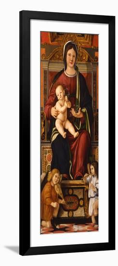 The Virgin and Child Enthroned with Two Musician Angels, 1508-1510-Cristoforo Caselli-Framed Giclee Print