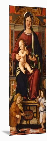 The Virgin and Child Enthroned with Two Musician Angels, 1508-1510-Cristoforo Caselli-Mounted Giclee Print