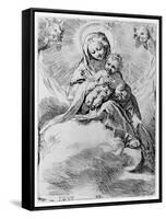 The Virgin and Child in the Clouds (Engraving)-Federico Barocci-Framed Stretched Canvas