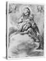 The Virgin and Child in the Clouds (Engraving)-Federico Barocci-Stretched Canvas