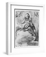 The Virgin and Child in the Clouds (Engraving)-Federico Barocci-Framed Giclee Print