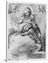 The Virgin and Child in the Clouds (Engraving)-Federico Barocci-Stretched Canvas