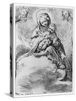 The Virgin and Child in the Clouds (Engraving)-Federico Barocci-Stretched Canvas