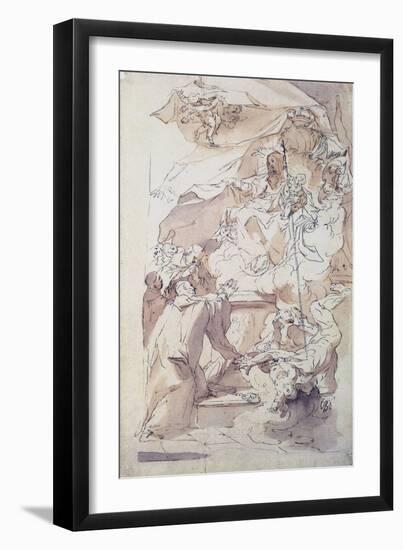 The Virgin and Child Jesus with Saint Bernard, 18th Century-Paul Troger-Framed Giclee Print