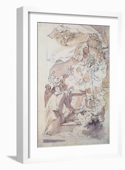 The Virgin and Child Jesus with Saint Bernard, 18th Century-Paul Troger-Framed Giclee Print