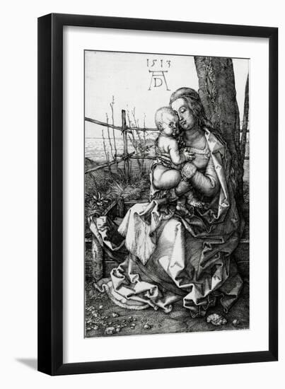 The Virgin and Child Seated under a Tree, 1513 (Engraving)-Albrecht Dürer-Framed Giclee Print