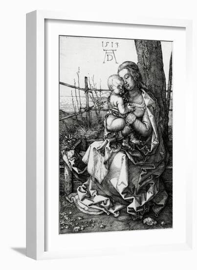 The Virgin and Child Seated under a Tree, 1513 (Engraving)-Albrecht Dürer-Framed Giclee Print