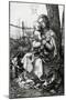 The Virgin and Child Seated under a Tree, 1513 (Engraving)-Albrecht Dürer-Mounted Giclee Print