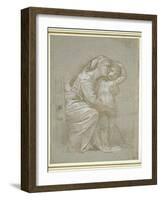 The Virgin and Child (Silverpoint, Heightened with White Bodycolour on a Slate Grey Preparation)-Raphael-Framed Giclee Print