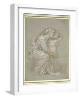 The Virgin and Child (Silverpoint, Heightened with White Bodycolour on a Slate Grey Preparation)-Raphael-Framed Giclee Print