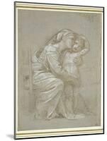 The Virgin and Child (Silverpoint, Heightened with White Bodycolour on a Slate Grey Preparation)-Raphael-Mounted Giclee Print