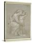 The Virgin and Child (Silverpoint, Heightened with White Bodycolour on a Slate Grey Preparation)-Raphael-Stretched Canvas