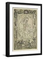 The Virgin and Child Surrounded by a Border with a Hunter and Some Rabbits (Woodcut-Hans Sebald Beham-Framed Giclee Print