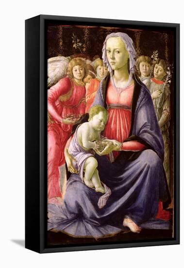 The Virgin and Child Surrounded by Five Angels-Sandro Botticelli-Framed Stretched Canvas