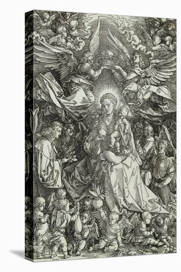 The Virgin and Child Surrounded by Many Angels-Albrecht Dürer-Stretched Canvas