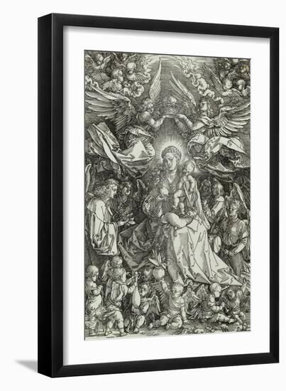 The Virgin and Child Surrounded by Many Angels-Albrecht Dürer-Framed Premium Giclee Print