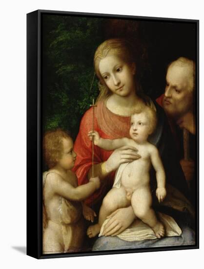 The Virgin and Child Surrounded by St John the Baptist and St Joseph, 1517-null-Framed Stretched Canvas