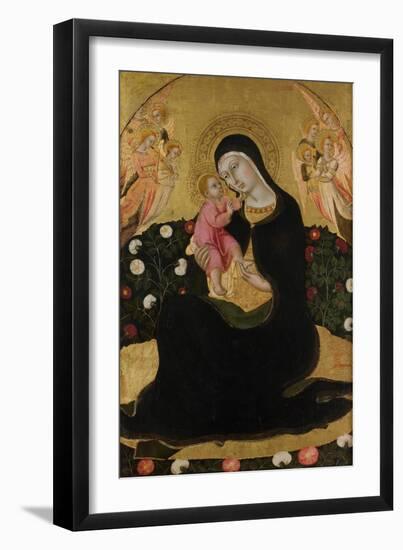 The Virgin and Child with Angels (Madonna of Humilit), Mid of the 15th C-Sano di Pietro-Framed Giclee Print