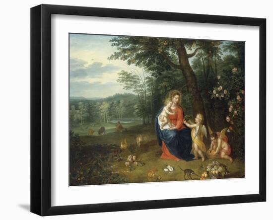 The Virgin and Child with Angels-Peeter van Avont-Framed Giclee Print