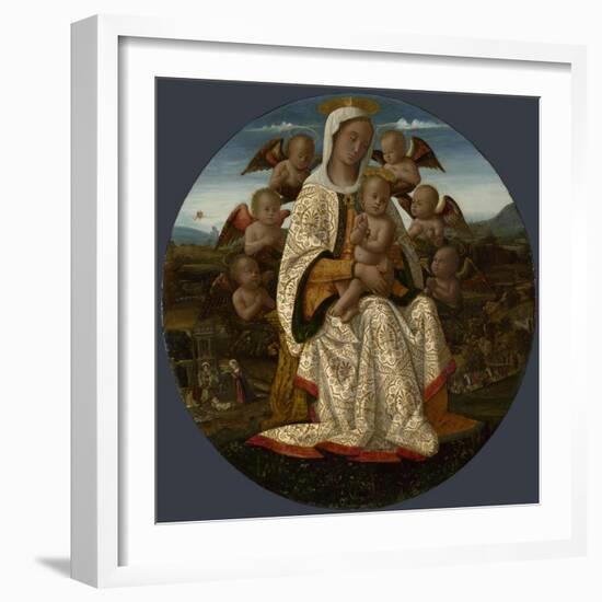 The Virgin and Child with Cherubs, C. 1500-Bernardino Fungai-Framed Giclee Print