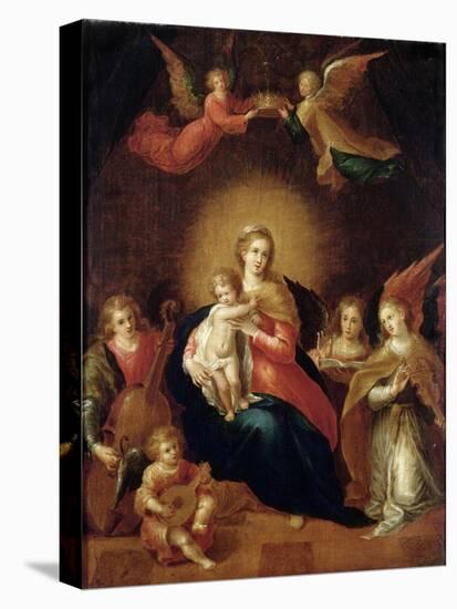 The Virgin and Child with Musicmaking Angels-Frans Francken the Younger-Stretched Canvas