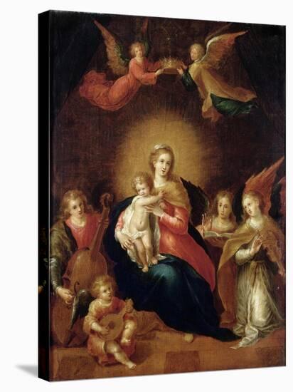 The Virgin and Child with Musicmaking Angels-Frans Francken the Younger-Stretched Canvas