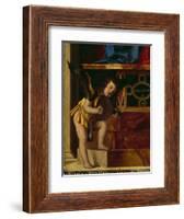 The Virgin and Child with Putti Between Four Saints, Detail-Giovanni Bellini-Framed Giclee Print