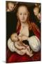 The Virgin and Child, with Putti Holding Up a Curtain Behind-Lucas Cranach the Elder-Mounted Giclee Print