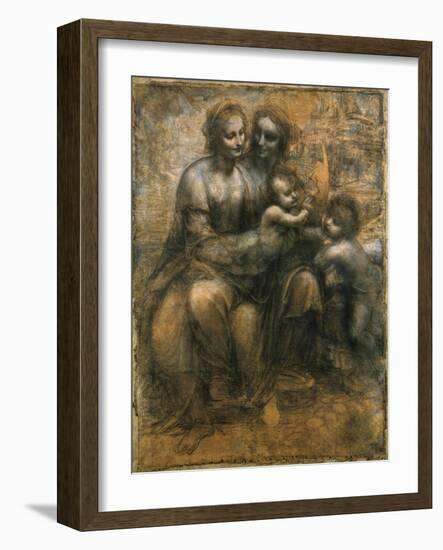 The Virgin and Child with Saint Anne and Saint John the Baptist, C1500-Leonardo da Vinci-Framed Giclee Print