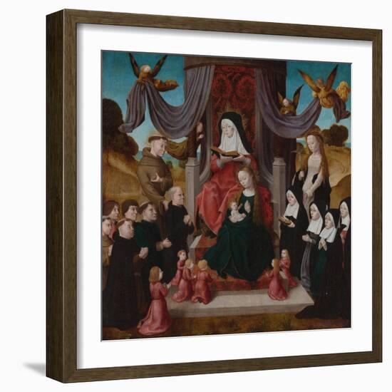 The Virgin and Child with Saint Anne (Anna Selbdrit), Saints Francis, Lidwina and Donors, C. 1490-1-null-Framed Giclee Print