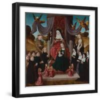 The Virgin and Child with Saint Anne (Anna Selbdrit), Saints Francis, Lidwina and Donors, C. 1490-1-null-Framed Giclee Print
