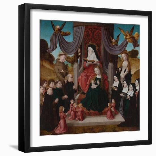 The Virgin and Child with Saint Anne (Anna Selbdrit), Saints Francis, Lidwina and Donors, C. 1490-1-null-Framed Giclee Print