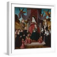 The Virgin and Child with Saint Anne (Anna Selbdrit), Saints Francis, Lidwina and Donors, C. 1490-1-null-Framed Giclee Print