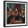 The Virgin and Child with Saint Anne (Anna Selbdrit), Saints Francis, Lidwina and Donors, C. 1490-1-null-Framed Giclee Print