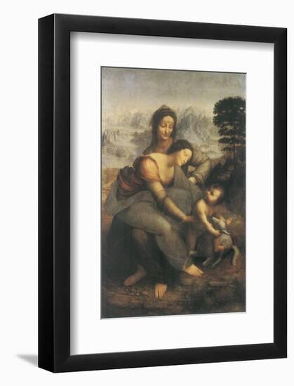 The Virgin and Child with Saint Anne-Leonardo da Vinci-Framed Premium Giclee Print