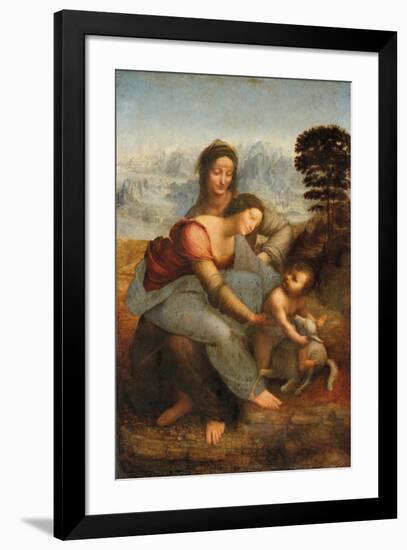 The Virgin and Child with Saint Anne-Leonardo Da Vinci-Framed Premium Giclee Print