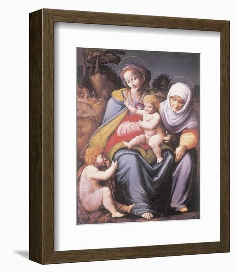 The Virgin And Child With Saint Elizabeth And John The Baptist-Francesco Ubertini Bacchiacca-Framed Premium Giclee Print