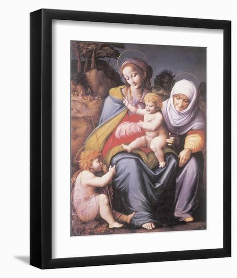 The Virgin And Child With Saint Elizabeth And John The Baptist-Francesco Ubertini Bacchiacca-Framed Premium Giclee Print